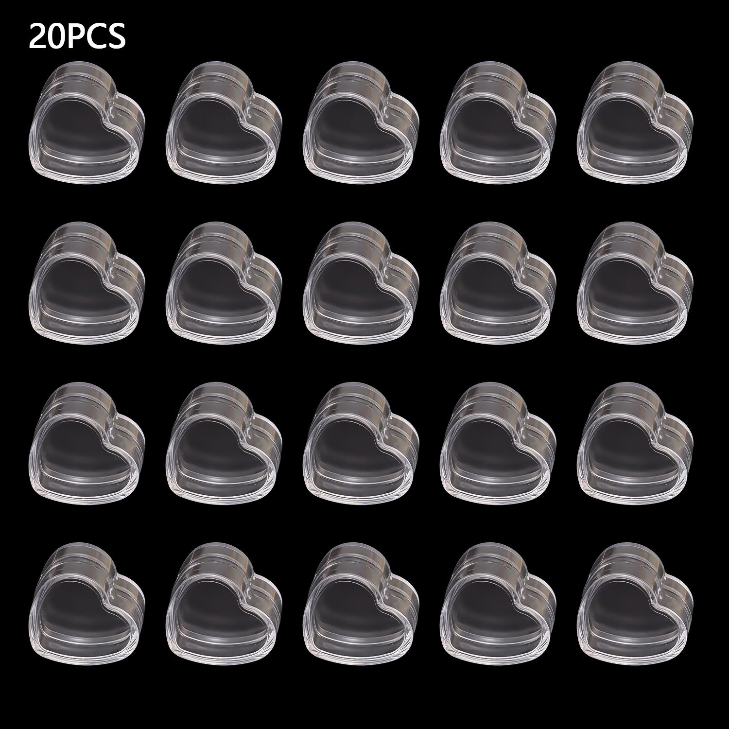 

20 pcs/set of three transparent plastic jewelry bead storage boxes, small bottom container cans, cosmetics and nail art stora