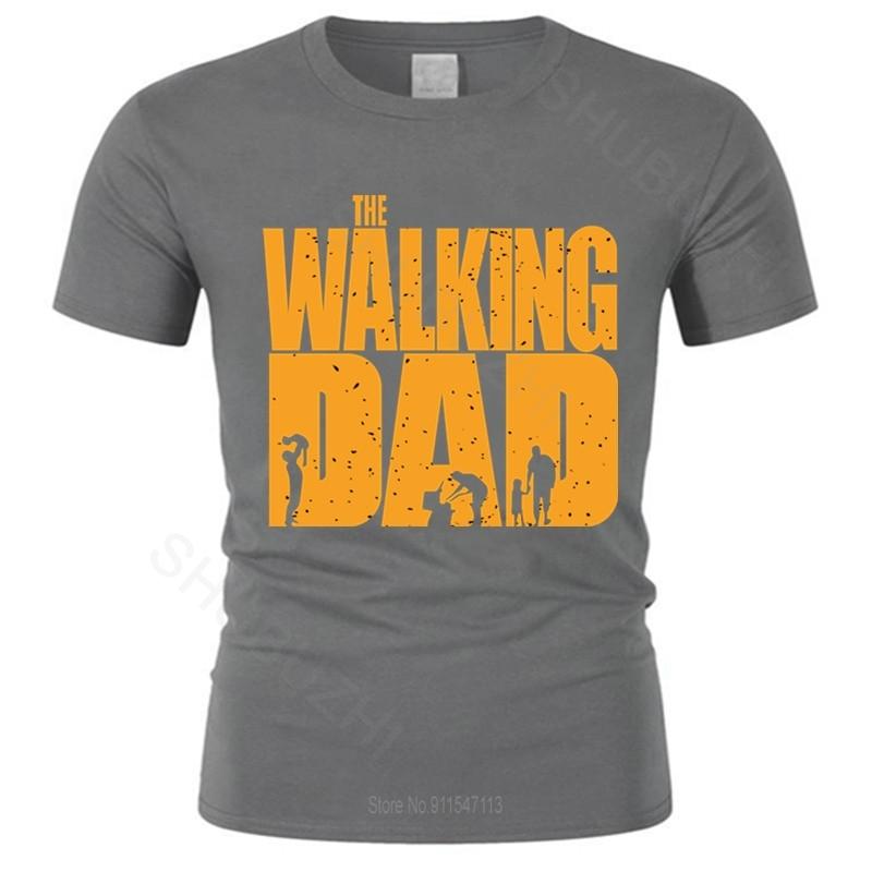 Mens cotton tshirt The Walking Dad Funny Mens T Shirt Fathers Day Dead Gift Birthday Dark Gray ! male summer teeshirt