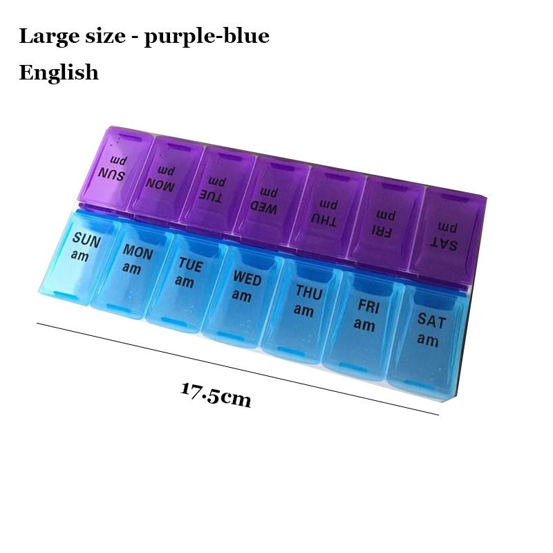 Shunshi Weekly Pill Organizer with Am/Pm Compartments Travel Pill Boxes 7 Day 2 Times A Day Tablet Dispenser with 14 Compartment
