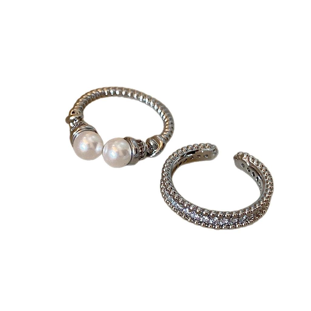 Luxury Zircon Pearl Open Ring: High-End Versatile Fashion Jewelry for a Chic Statement
