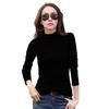 Autumn Winter Women Base Layer Long Sleeve Half High Collar Slim Fit Pullover Tops Solid Color Thickened Warm Tops