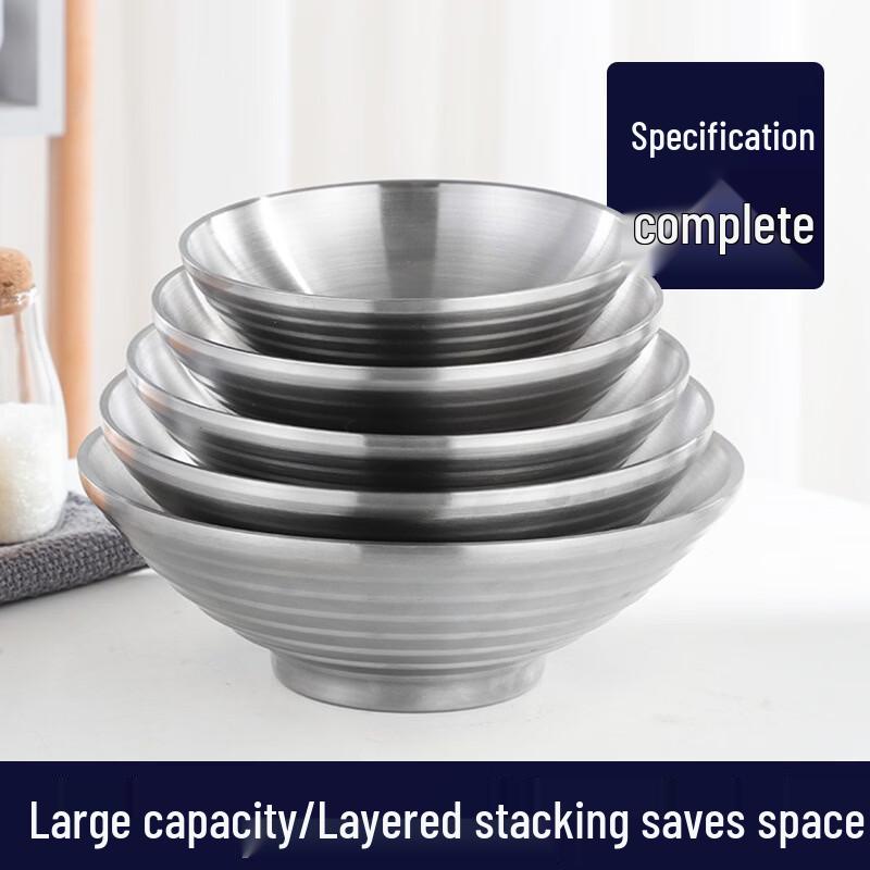 Shengjia 304 Stainless Steel Double-Layer Ramen Bowl
