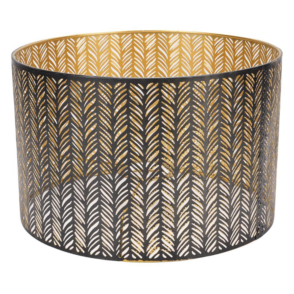 Metal Lampshade E14 E27 Iron Cylinder Shape Hollow Out Leaf Decorative Lamp Shade for Table Wall Ceiling Lamp Black and