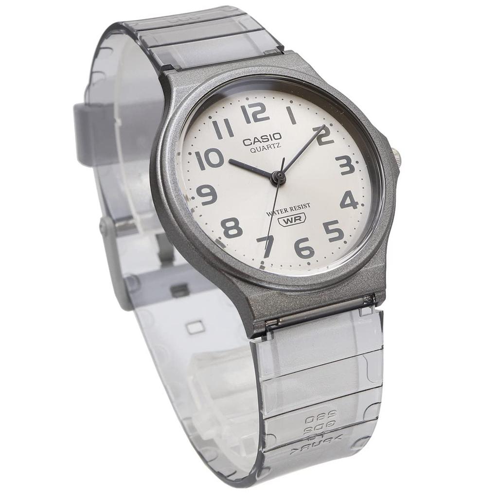 CASIO MQ-24S-8B analog watch urethane belt unisex clear gray