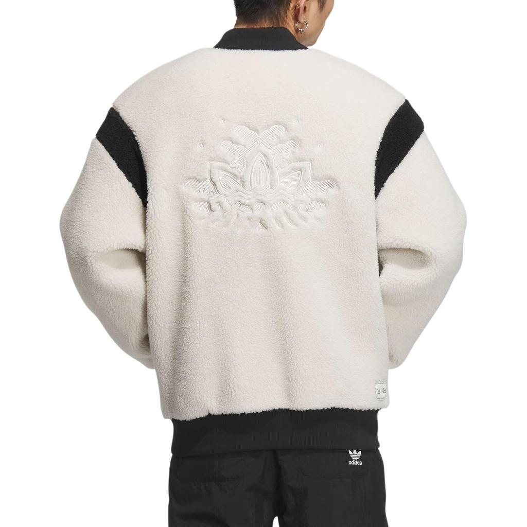 adidas Originals Feifei Ruan Collaboration FW23 Nouvel An Veste Sherpa Réversible Unisexe Vêtement d'extérieur Blanc IX4214