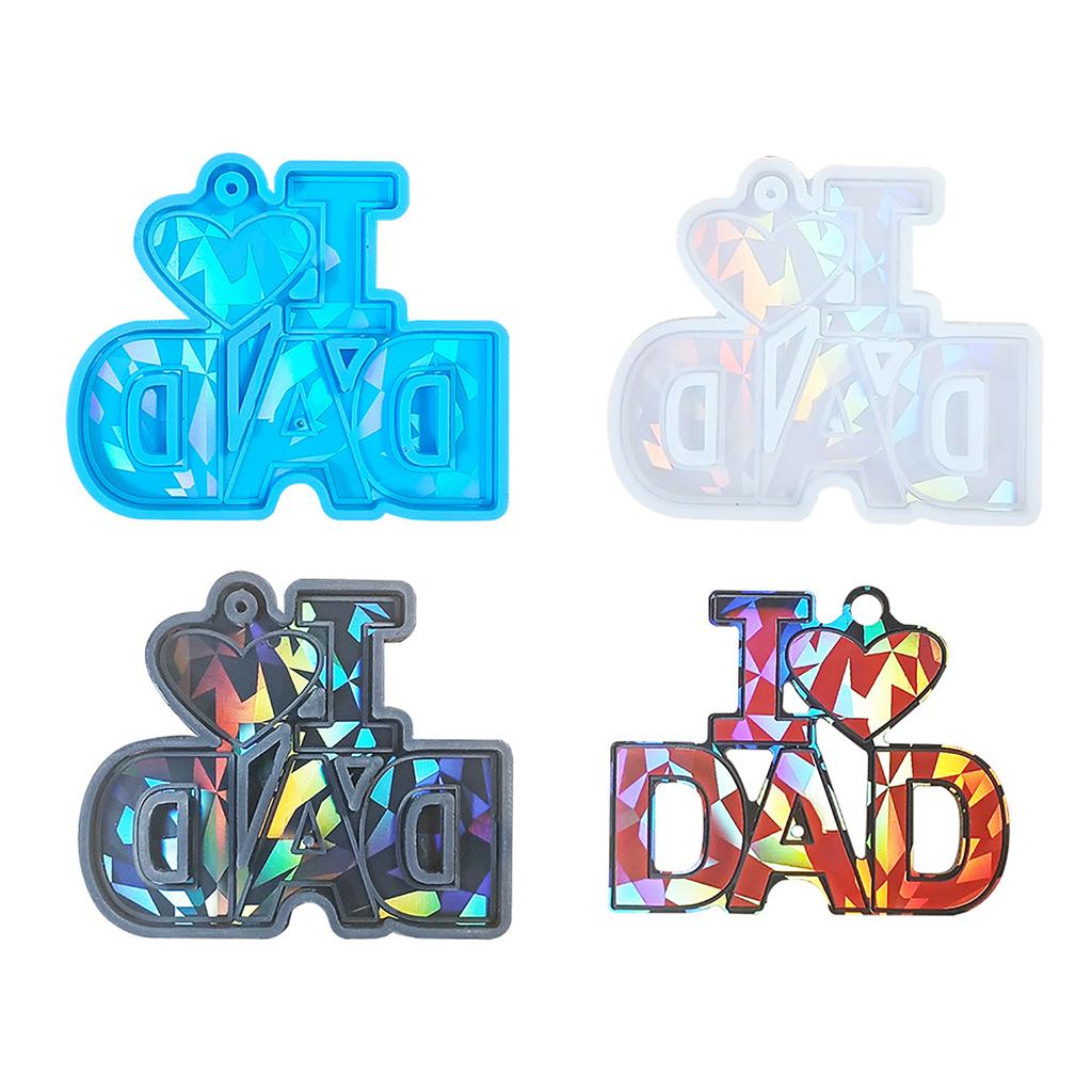 Heart Dad Keychain Resin Mold Silicone Mould Earrings Pendant Mold Epoxy Casting Mold DIY Jewelry Making for Mother Day