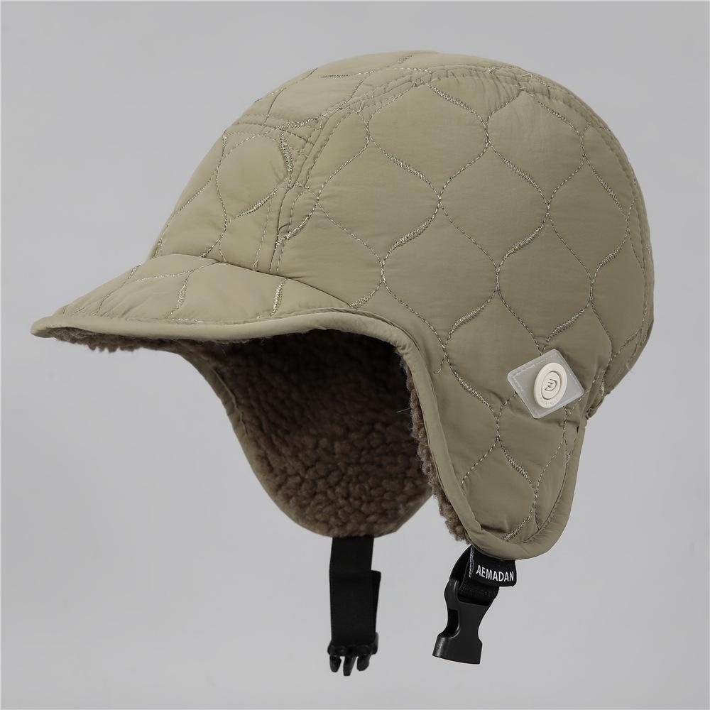 Double-Sided Lamb Plush Lei Feng Hat Women'S Winter Thickened Warm Ear Protection Hat Outdoor Ski Cycling Flight Hat