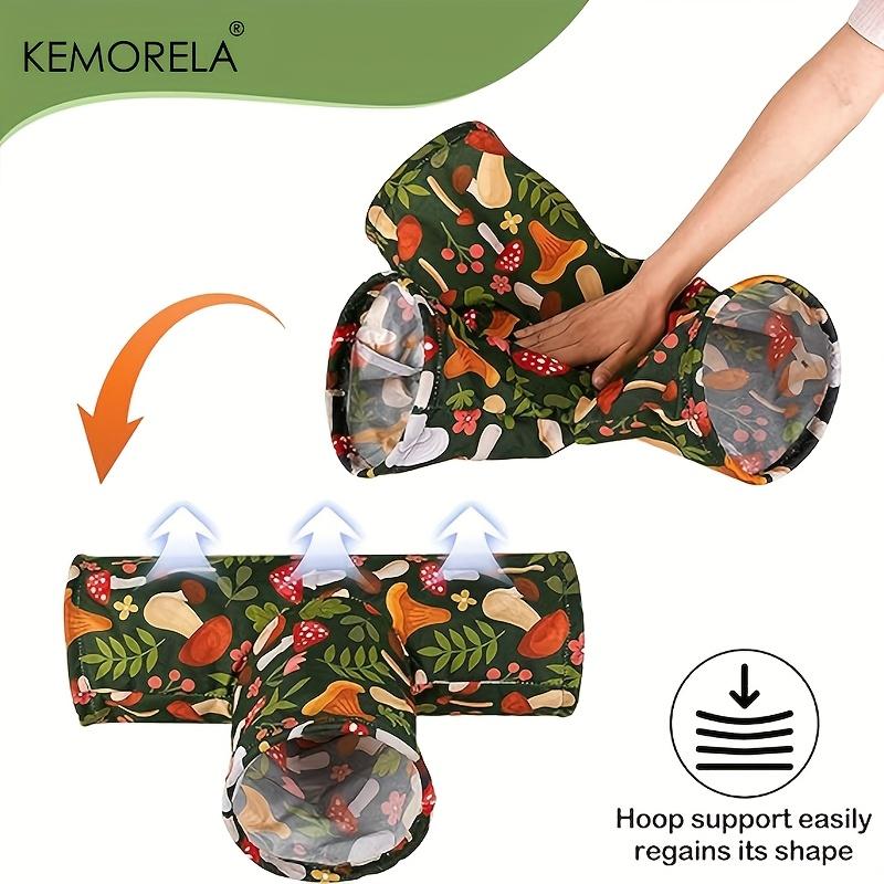  3-Way Foldable Guinea Pig Tunnel - Washable Hideout for Rabbits Hamsters & Small Pets with Mushroom Design