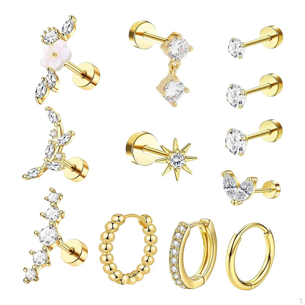 12x Ohrring-Set Strass Stecker Ohrringe für Jubiläum Verlobung Geschenke