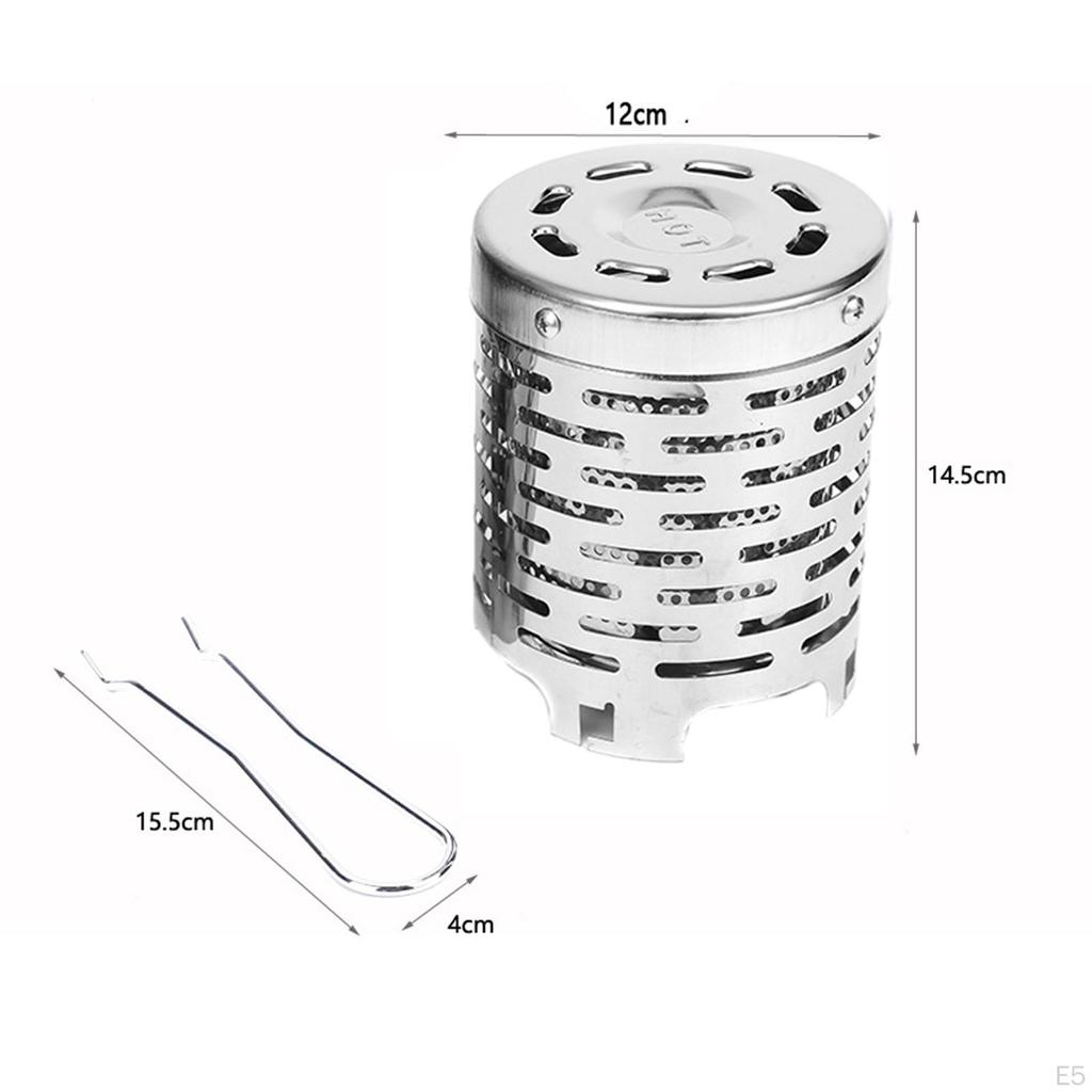 Camping Stove Gas Heater Stainless Steel Mini Cover Warming for Fishing, Indoor,