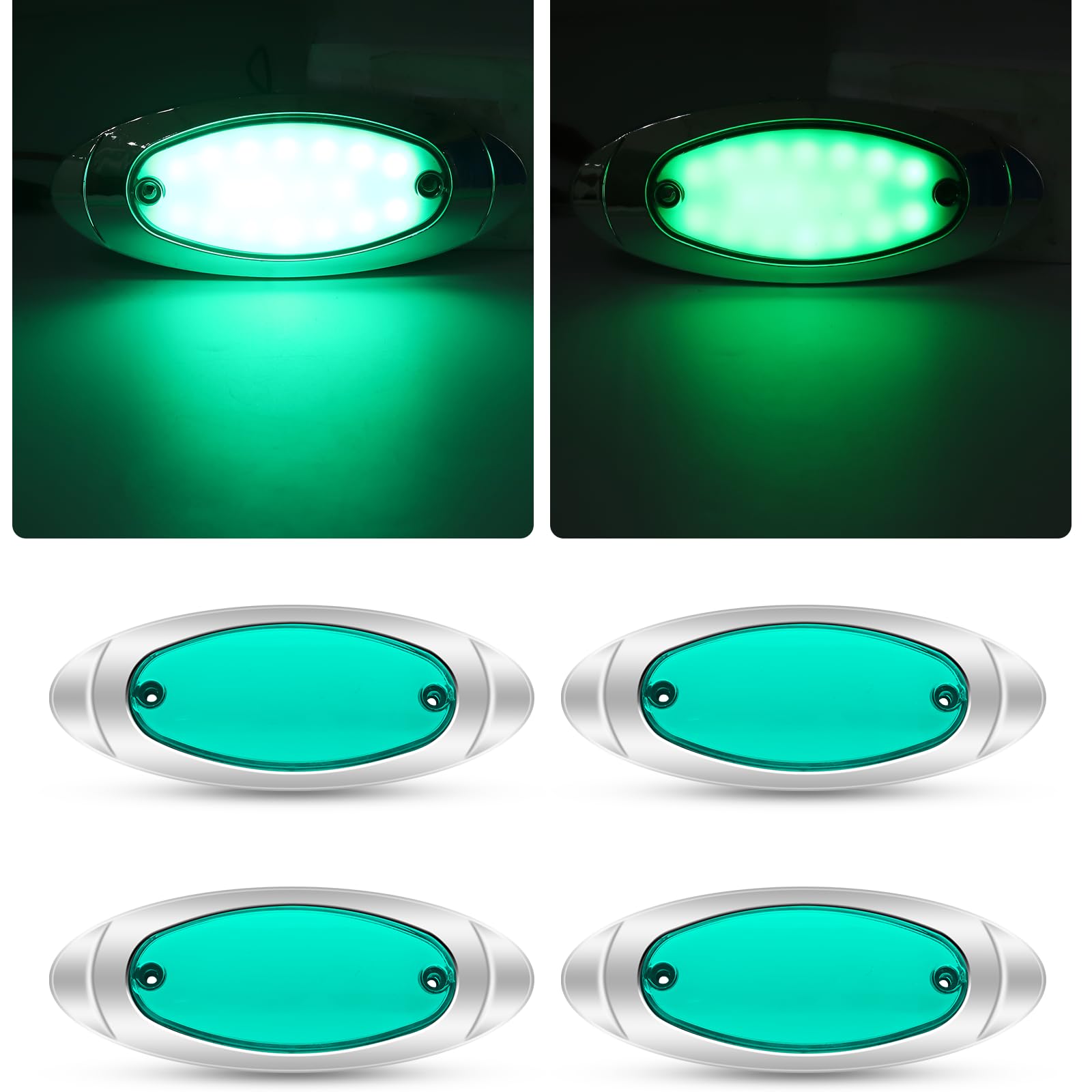 

Truck Light, LED Side Light, Truck Light, Trailer Side Light, Truck LED Lamp, Marker Lamp, Track Side, Shoulder Light (Green) 18LED-4pcs зелёный