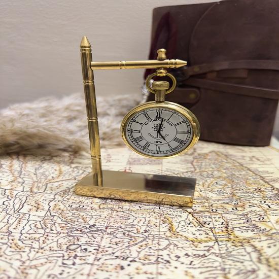 Orologio da Tavolo in Ottone con Incisione Personalizzata, Regalo per Anniversario per Uomini, Regalo di Compleanno, Regalo di Natale, Idee Regalo per Setup da Scrivania
