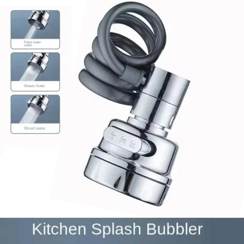 

Новый 3-режимный смеситель для раковины с вращением на 360 градусов, удлинительная трубка для фильтра, водосберегающий кран для душа, универсальные кухонные гаджеты, аксессуары 3 Modes серебряный