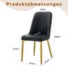 Two Black Faux Leather Dining Chairs, Modern Minimalist Design, Widened Seat, Backrest, Non-Slip Metal Feet, for Dining Room and Kitchen.