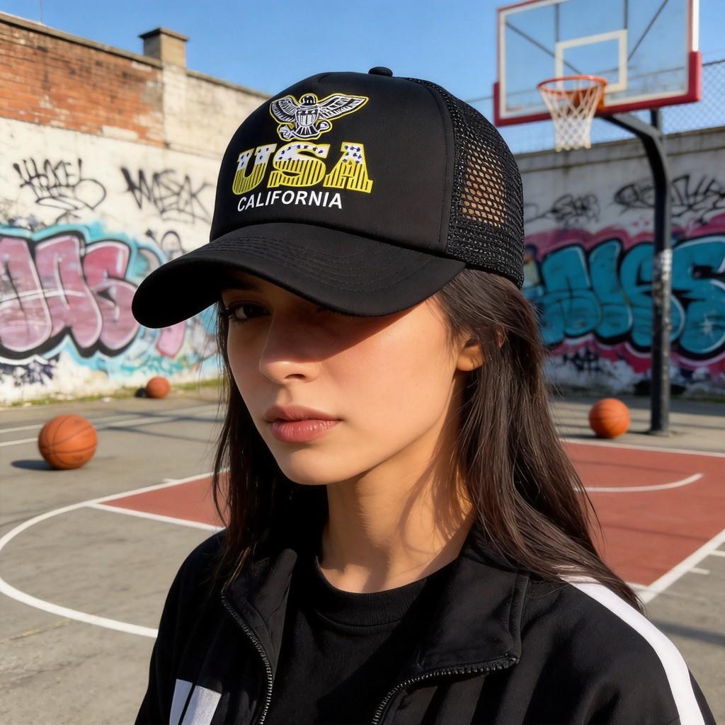 USA Logo Baseballkappe mit breiter Krempe Sonnenschutz Verstellbar Für Sommerliche Outdoor-Aktivitäten