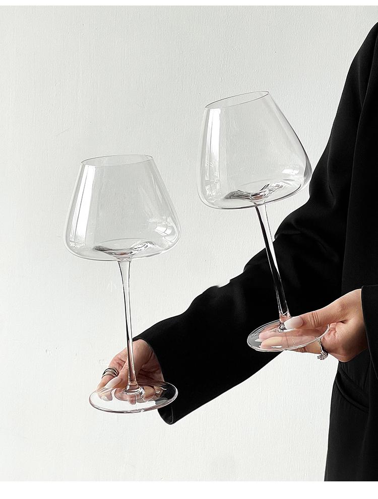 European-style Large-Bellied Burgundy Red Wine Glass Luxury And High-end Feel Home Crystal Glass Stemmed Wine Glass