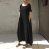 Summer Casual Simple Loose Dress New Round Neck Long Dress