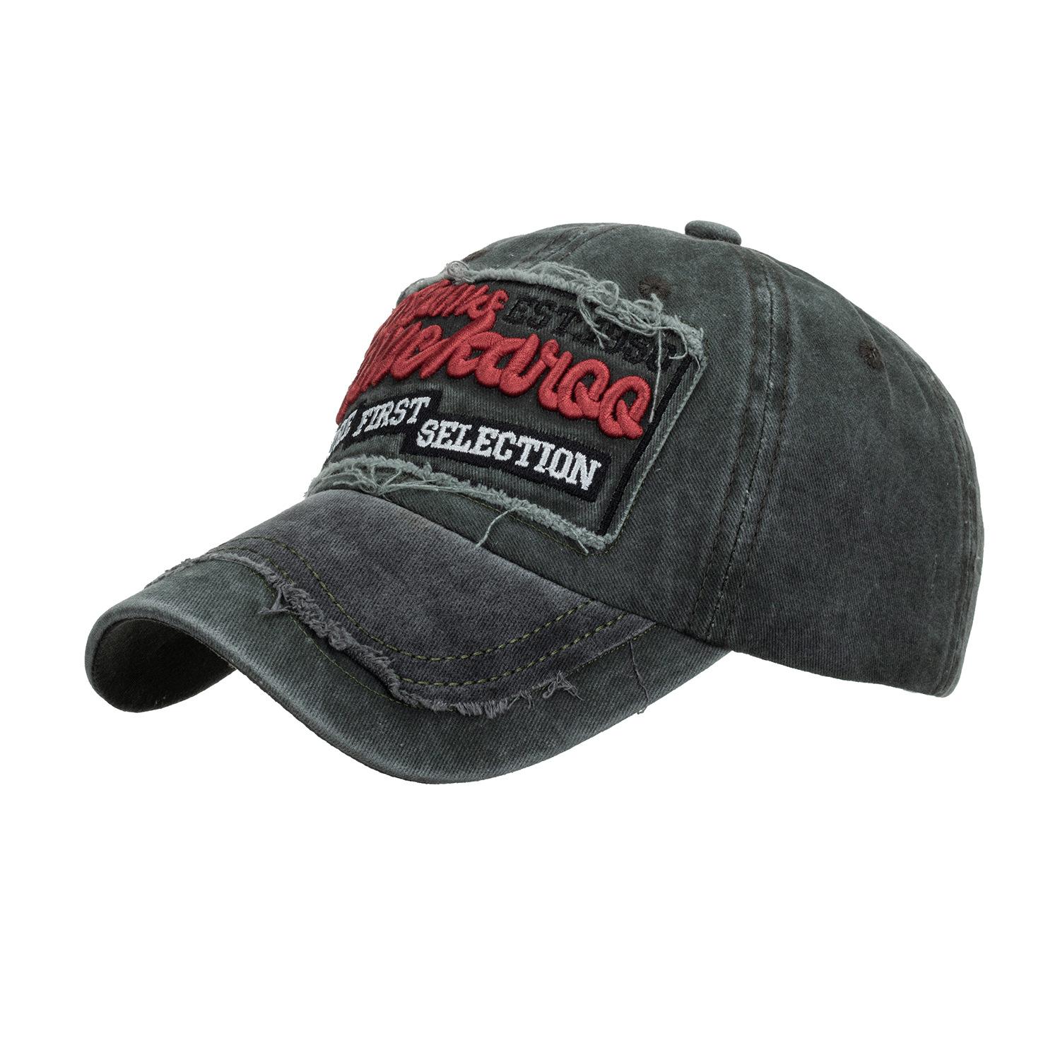 

Шапка Весна/Лето Многослойная стираная бейсболка Вышитая повседневная бейсболка Adjustable армия зеленый