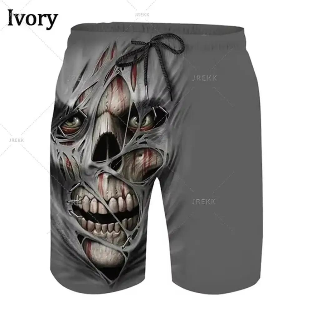 Skull Ghost Skeleton Horror Dark Boxing Shorts Pants 3D Print Training Unisex Men Women Quick Dry Fitness Gym Sport Workout Casual Streetwear