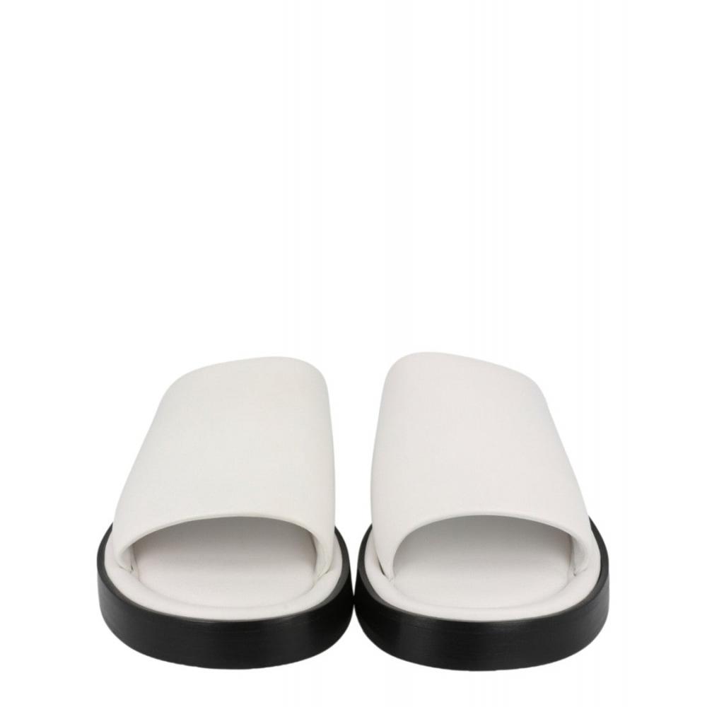 Salvatore Ferragamo White Giunone Leather Slides