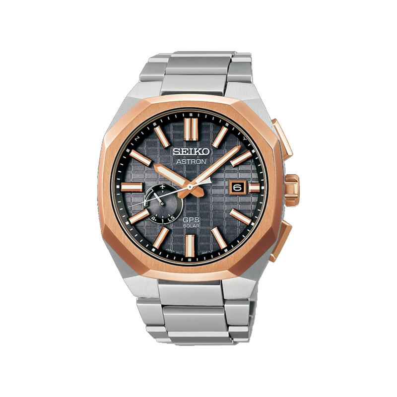 SEIKO Automatic titanium strap men s watch black dial SBXD014 чёрный