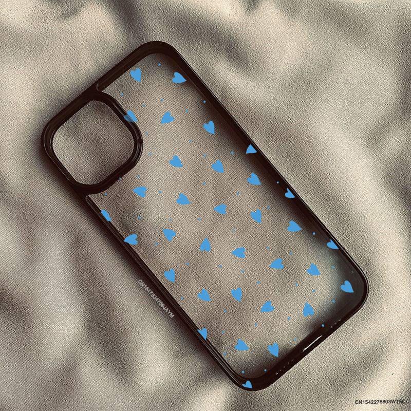 Simple Cute Pink Red Heart Phone Case For iPhone 17 15 14 Pro MAX 11 13 12 16 X SE20 XR 7 8Plus Shockproof Hard Cover Clear Bag