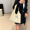Fashion single shoulder portable quicksand vest bag fashion casual satchel canvas bag large capacity contrasting color women