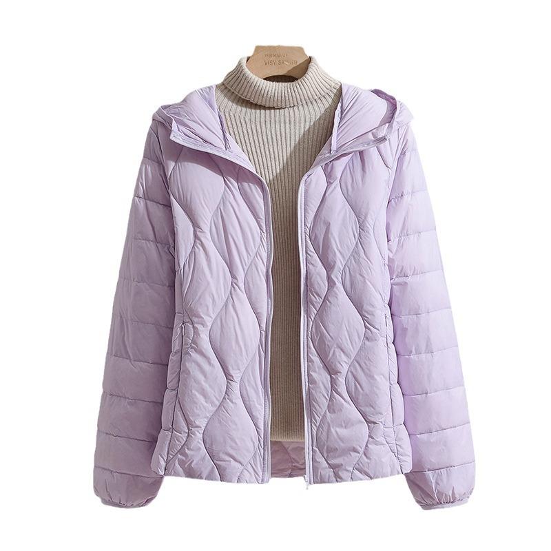 Nuova Giacca Piumino Leggera da Donna in Piuma d'Anatra Bianca Autunno e Inverno