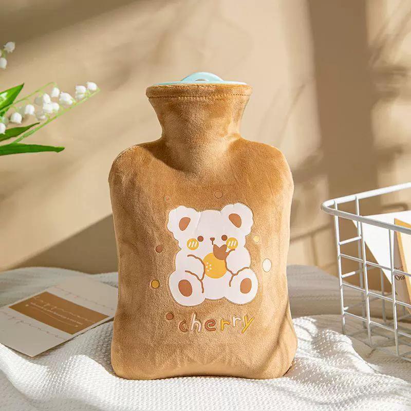 Hot Water Bottle, Water-Filled Warm Water Bag, Explosion-Proof, Large Size for Applying on the Stomach, Special for Girls during Their Period, Small