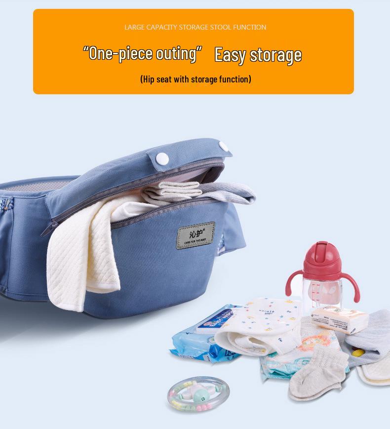 Multi-Function Baby Carrier with Waist Stool for Horizontal and Back Carry