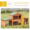 Large Rabbit Hutch Outdoor, Guinea Pig Hutch, Wooden Small Animal House, with Rabbit Run, 215 X 63 X 97 Cm