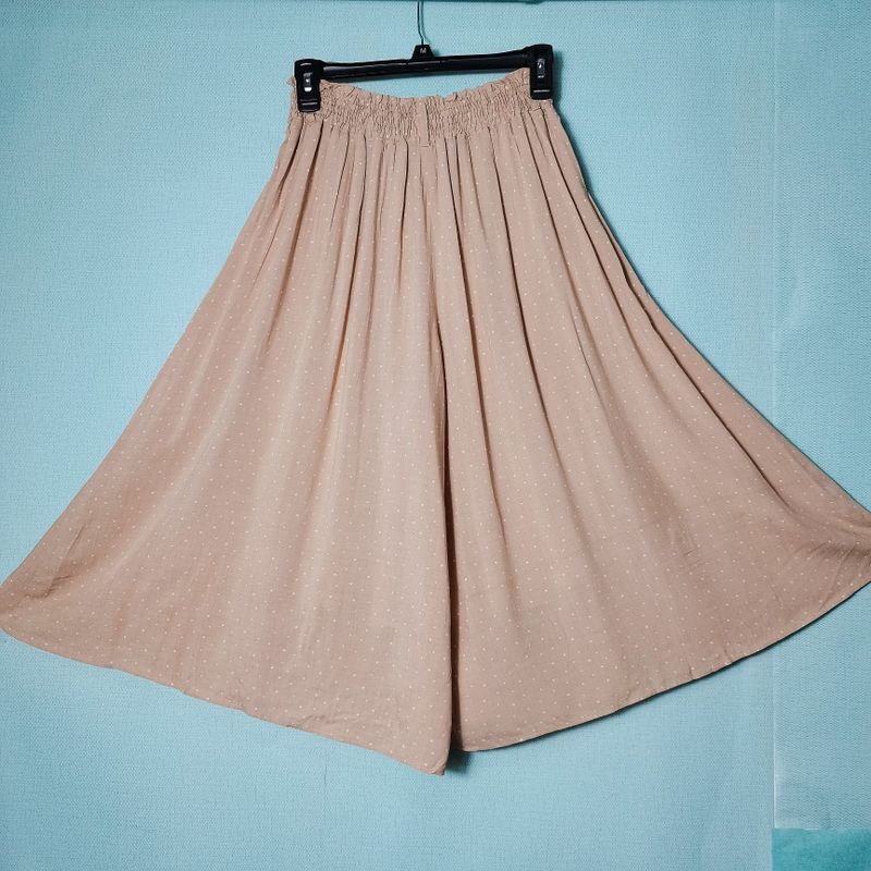

Export Japanese Single Tail Silk Cotton Stripes Cropped Pants Women s Elastic Band Waist Shoelace Straight-Leg Pants Wide Leg Middle Pants Small Camel polka dot skirt pants with liner S