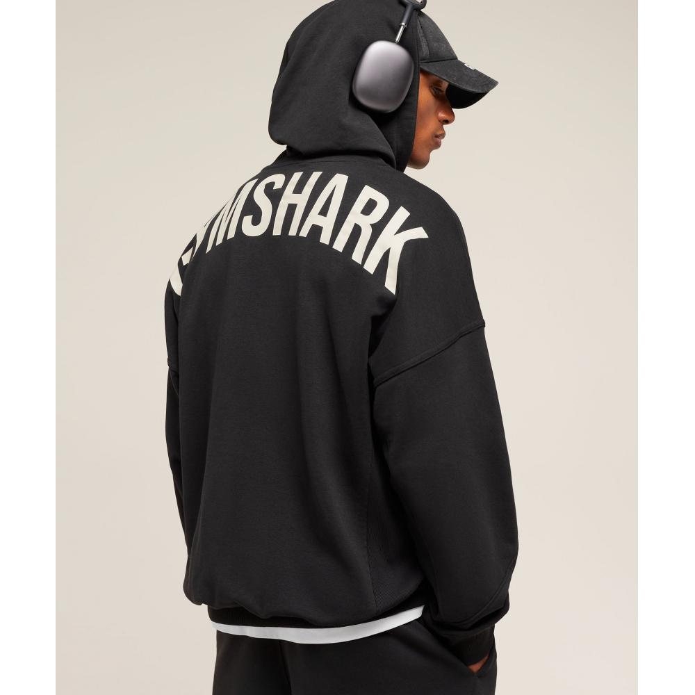 Gymshark Power Zip Up Hoodie Black Oat White A4b9t Bc2v