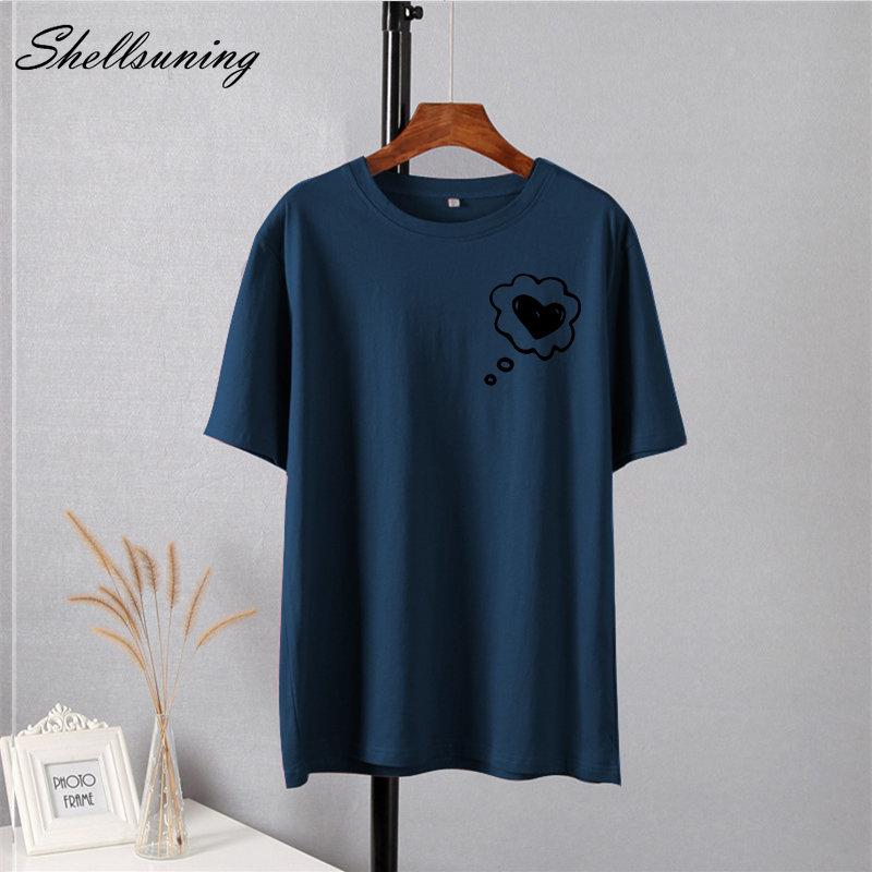 Shellsuning простые футболки с принтом в виде сердца — фото 10