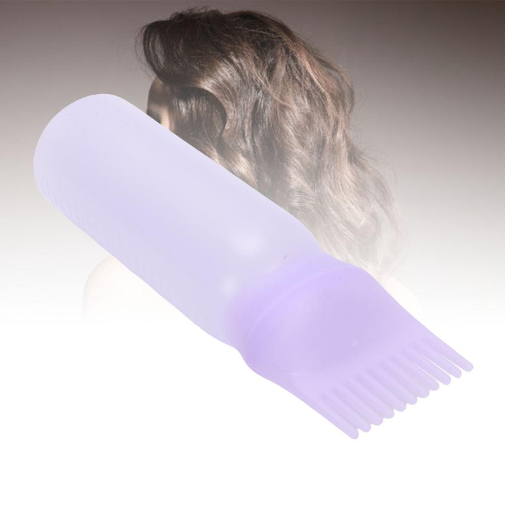Flacone Applicatore Pettine Radici Semi Trasparente per Olio Applicatore per Tinta Capelli 160ml per Casa Salone