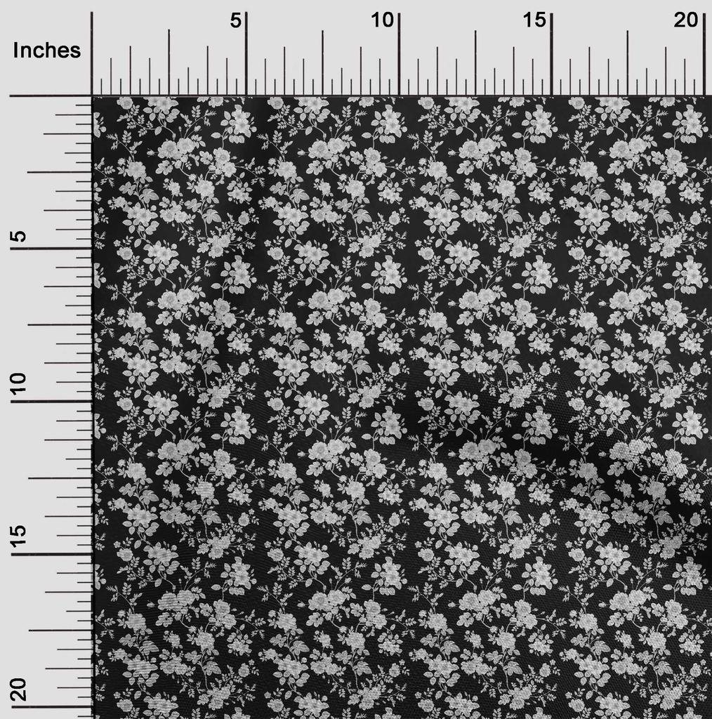 oneOone Cotton Flex Black Fabric Baroque Diy Clothing Quilting Fabric Print Fabric By Yard 40 Inch