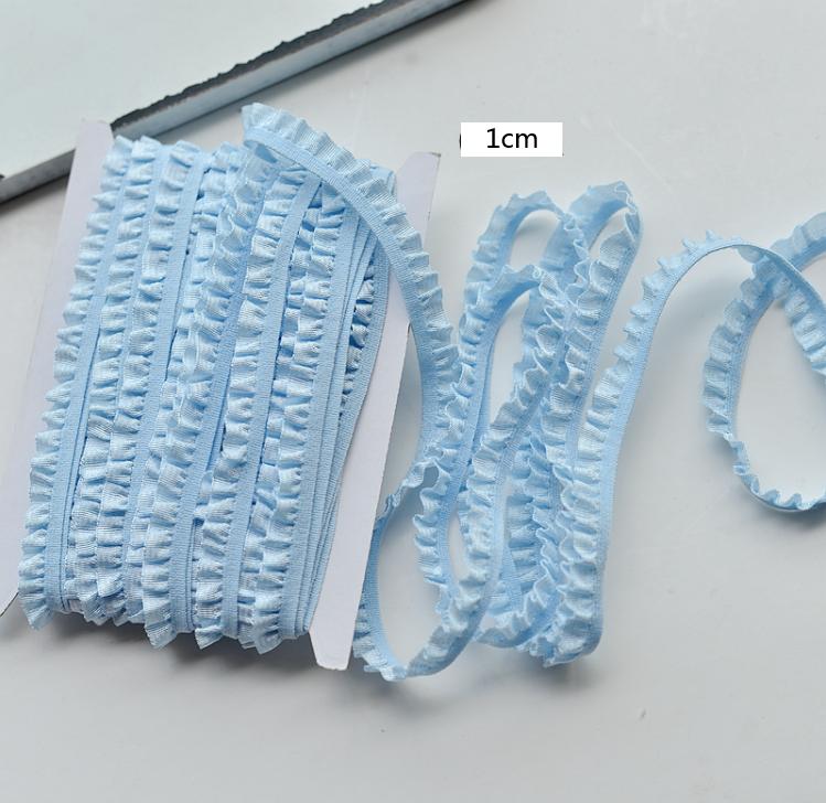 5 Meter Ruffle Lace 1CM Wide Elastic Lace Fabric Ribbon Lace Trim Ribbon Diy Craft Fabric African Fabrics Stretch