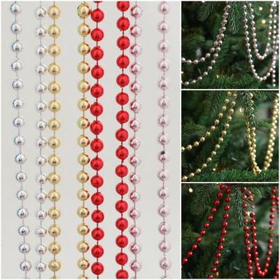 5M String Bead Chain Plastic Multicolor Christmas Decoration Bead Chain Pendant Christmas Tree Ornament Indoor Decoration
