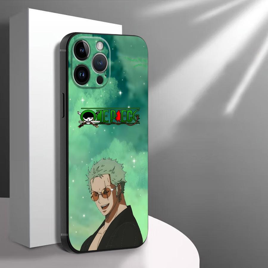 One Piece Zoro Logo Black Soft Phone Cover Case for iPhone XS Max 17Air 13 12 11 17 Pro Max 15 16 14 Plus XR 7 8