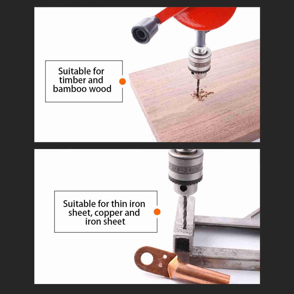 Hand Crank Drill All Steel Casting Drilling Drill Portable Mini Manual Drill with Double Pinions Hand Drill Tool for