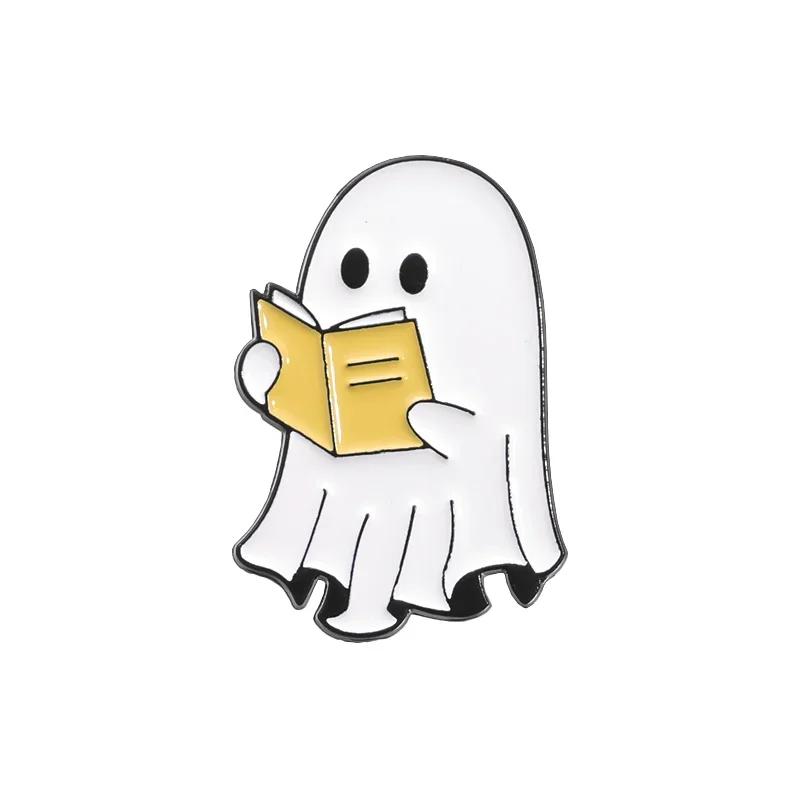 Halloween Punk Ghost Collected Enamel Pin Custom Spooky Boo With Black Cat Brooches Clothes Lapel Badge Jewelry Gift for Friends