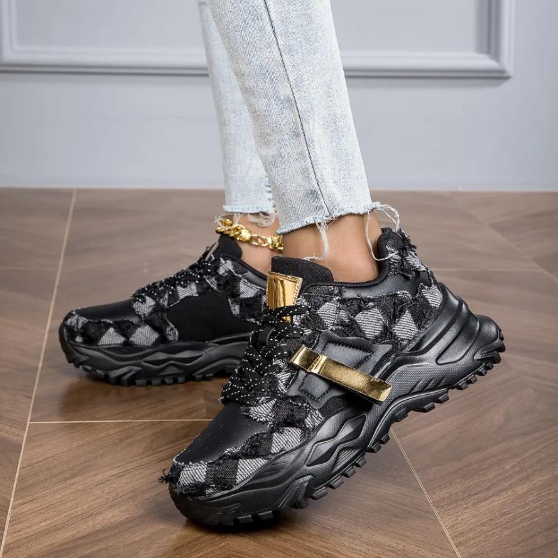 

Новые женские повседневные туфли, модные толстые подошвы, дышащие, прогулочные туфли на плоской подошве, женские спортивные джинсовые вулканизированные туфли, синие женские туфли 36