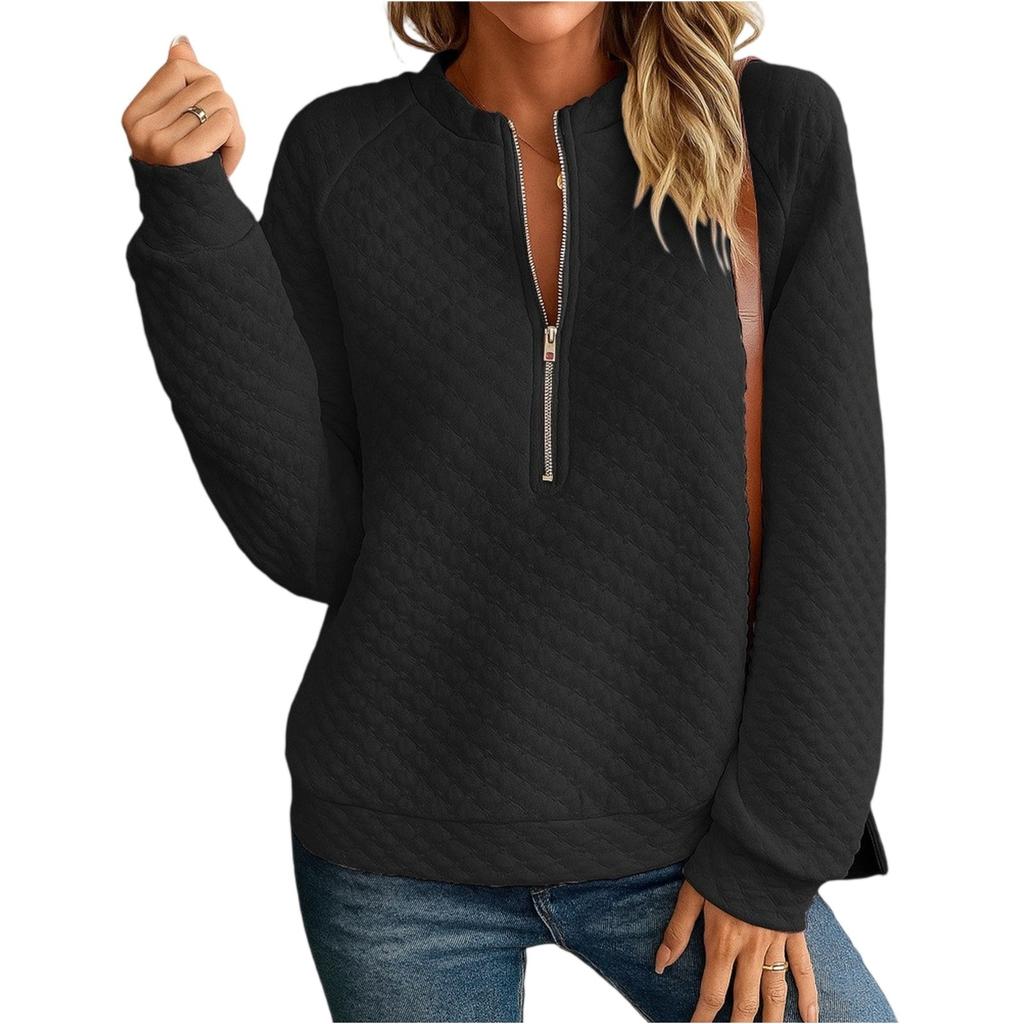Women's Fashionable Long-sleeved Pullover Solid-color Top