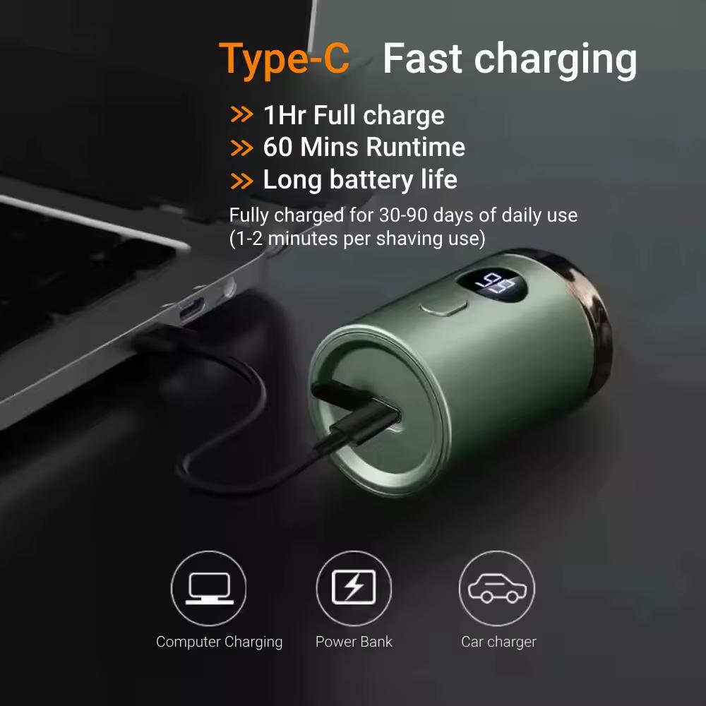 Men Electric Mini Shaver Rechargeable Type-c Charging Car Portable Led Digital Display Wet & Dry Shaver Men Women Home Razor
