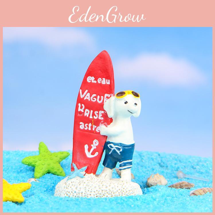 Surfing Dog Resin Miniature For Diorama And Scene Decoration Gift Collectible