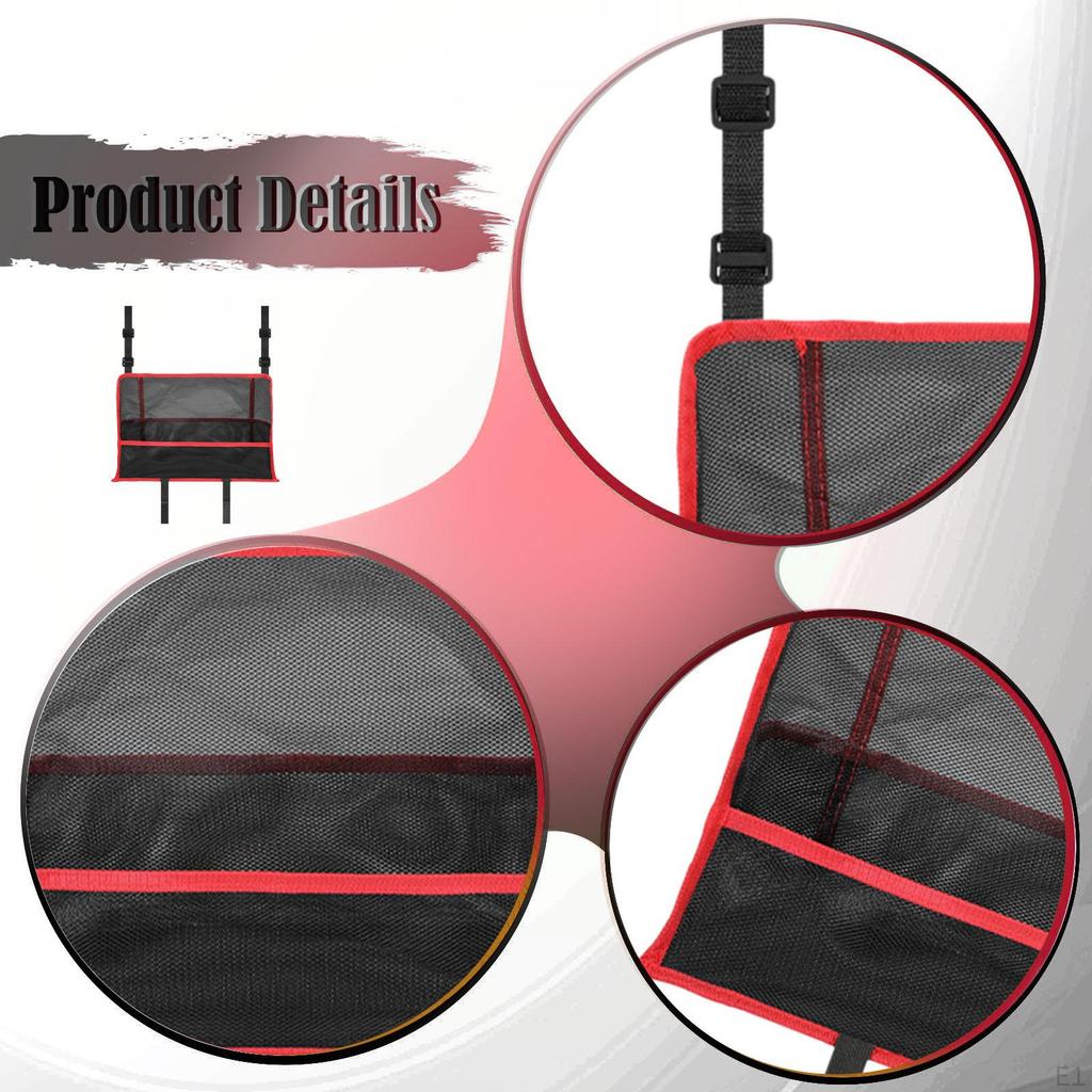 Car Mesh Organizer Between Front Seats Barrier of Backseat Kids Purse Holder Net Pocket