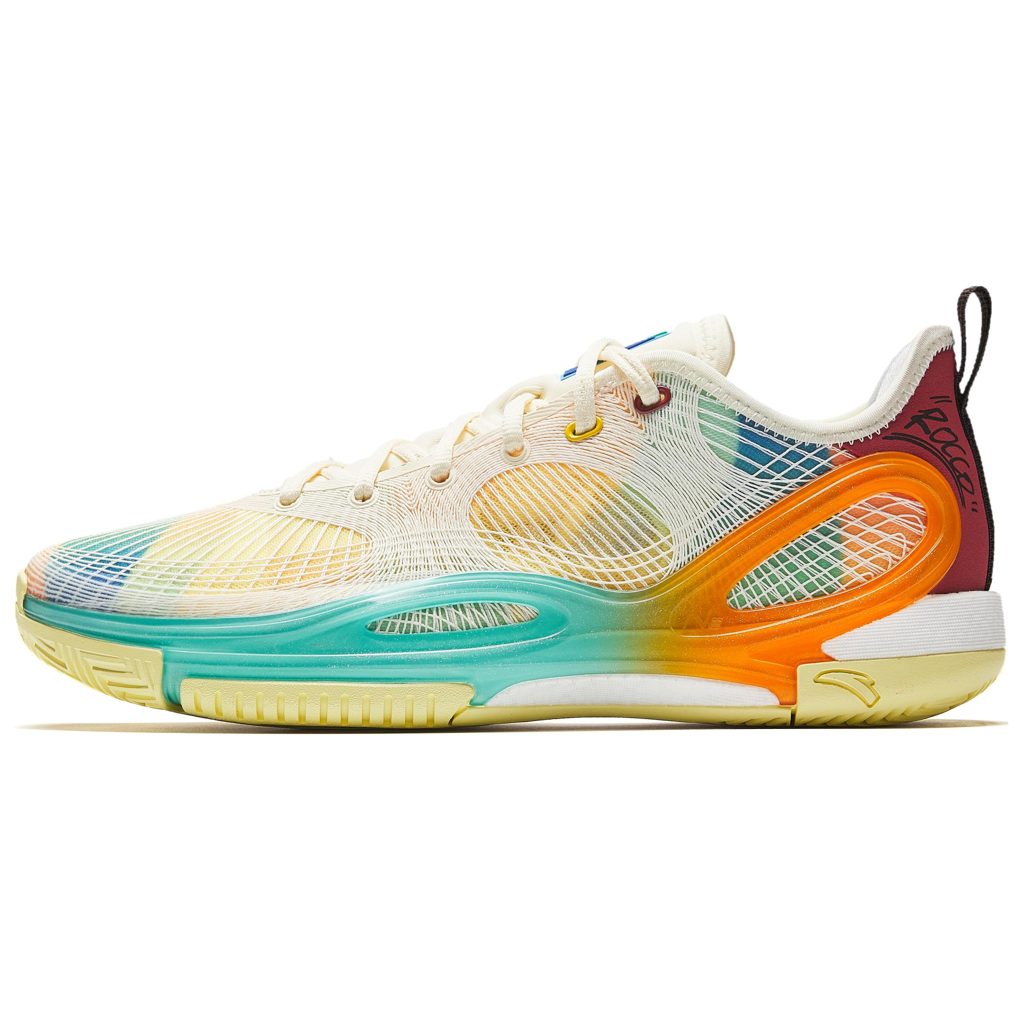 Anta Splash 7 ROCCO Men Low Top Basketball Shoes White Red Orange 112521131-6 44.5