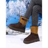 2025 Winter New Arrival Plus Size Warm Fashionable Color-Block Minimalist Slip-On Snow Boots