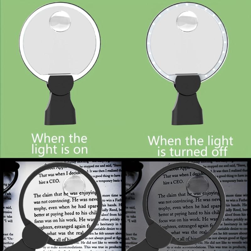 Rechargeable Magnifying Glass with Long 8 Hour Battery 12X Lens LED Lighting Design for Extended Reading and Craft Use