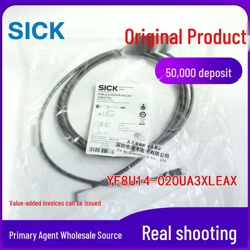 Genuine YF8U14-020UA3XLEAX 2094791 M8 4-Pin Sensor Connection Cable with Plug YF8U14-020UA3XLEAX